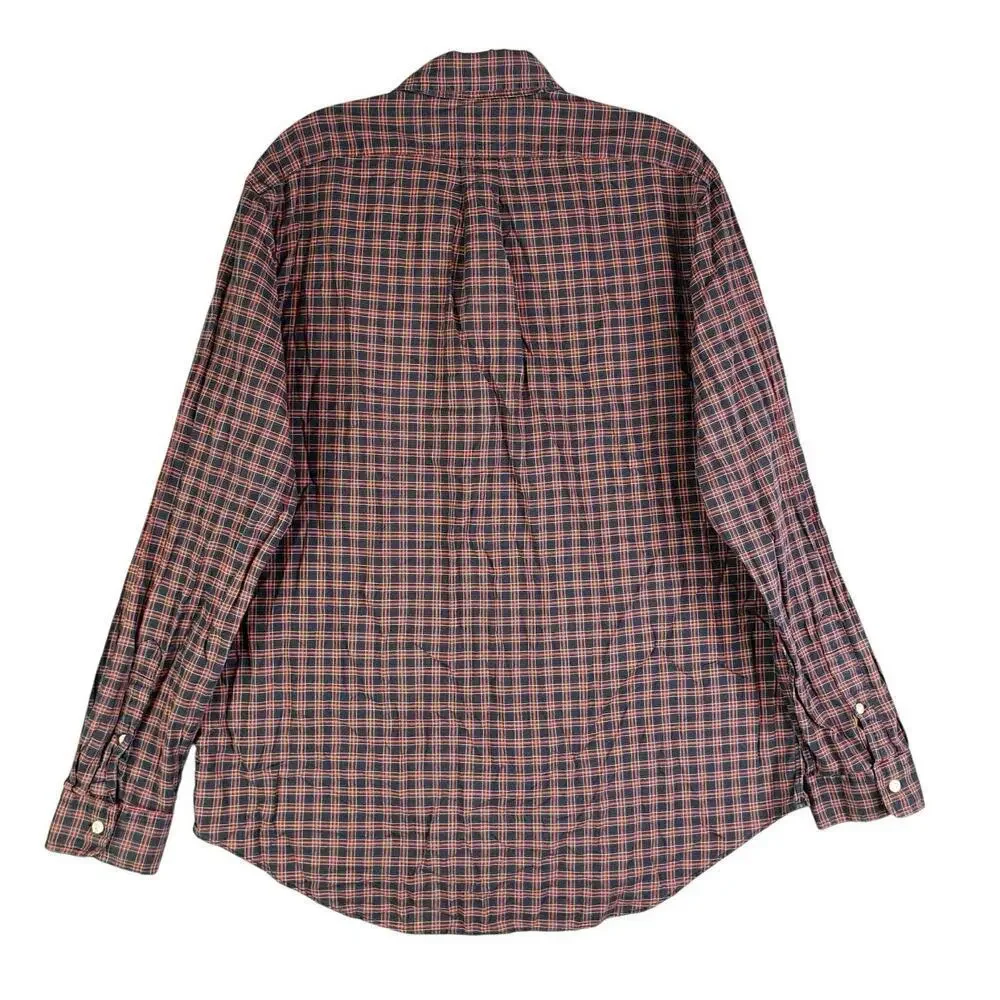 Polo Ralph Lauren Oxford Men’s Size Large Black Red Plaid LS Button Down Shirt
